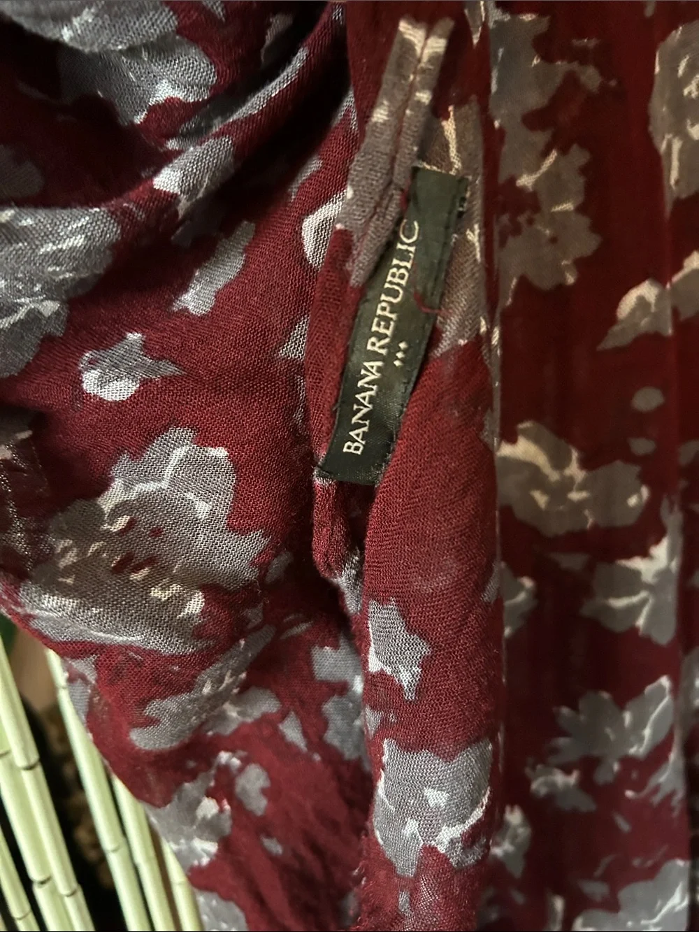 Banana Republic Burgundy Floral scarf, wrap